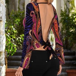 Super SEXY Backless Blouse. Long Sleeves. VENUS
